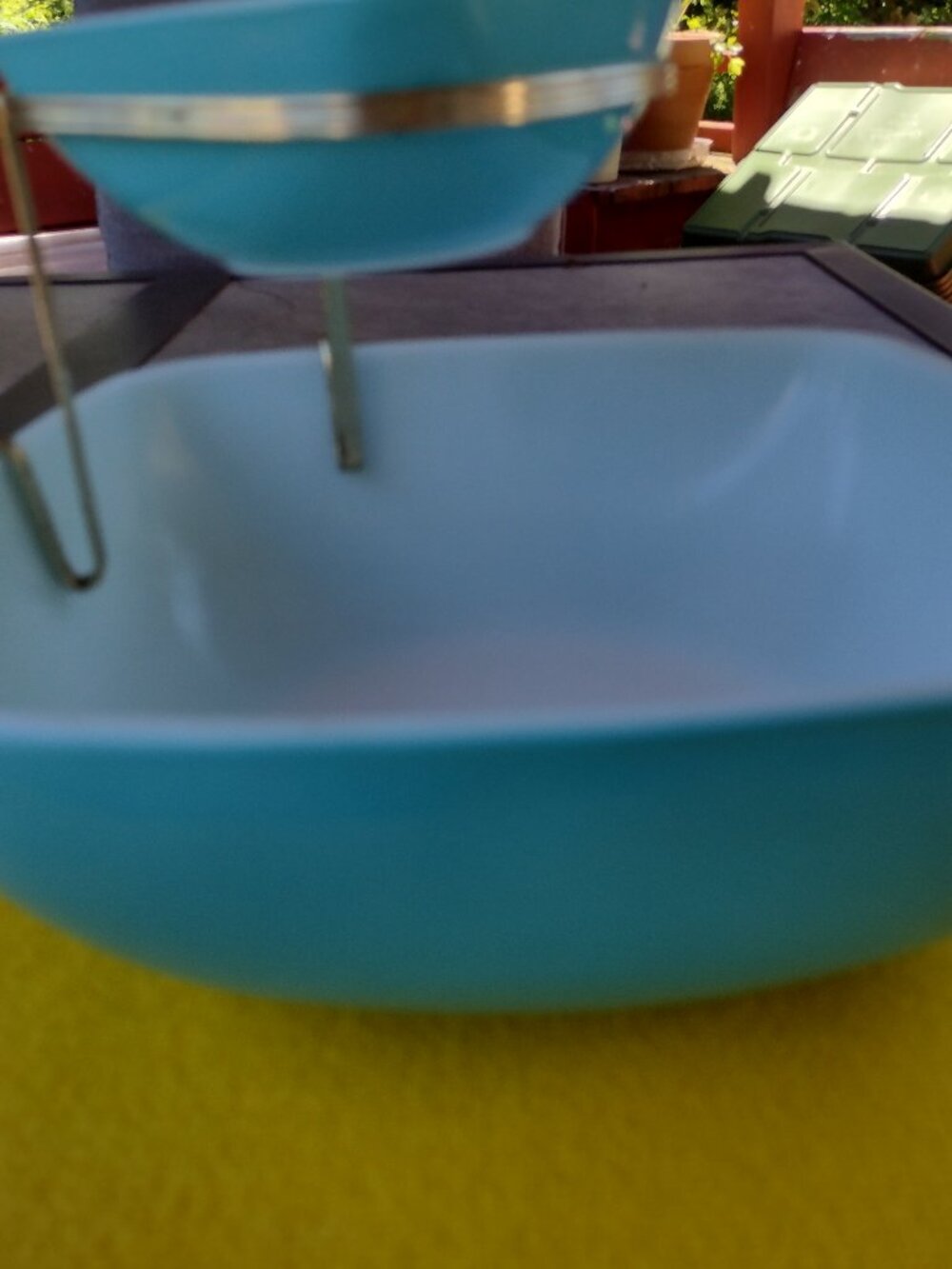 Vintage Pyrex Turquoise Cinderella Snack Chip & Dip Bowl Set Original Box---Rare - Picture 2 of 16